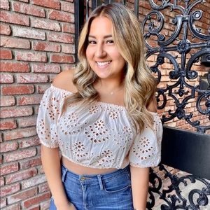 Forever 21 eyelet crop top